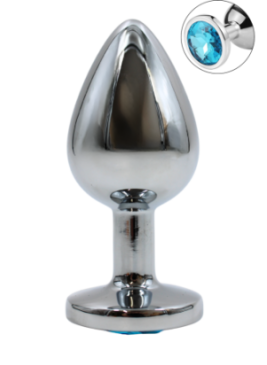 Plug bijou en aluminium bijou bleu Large - RY-003LBL